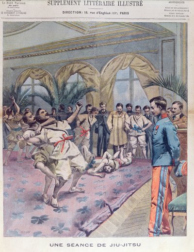 Séance de jiu-jitsu en France, illustration du Petit Parisien, 1905 - French School