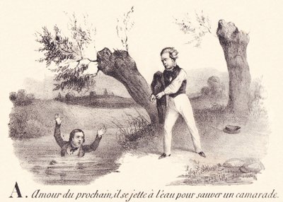 A : Amour du prochain, il se jette à l