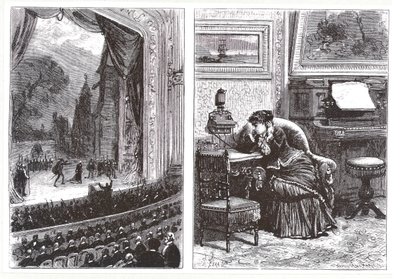 Une femme écoutant une représentation d