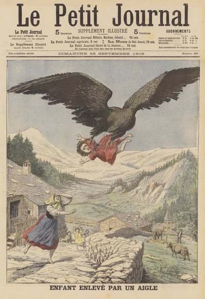 Un enfant emporté par un aigle dans les Alpes italiennes - French School