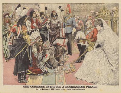 Une rencontre curieuse au palais de Buckingham - French School