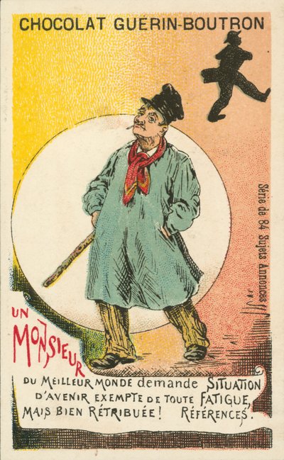 Un gentleman cherchant un emploi bien payé et facile - French School