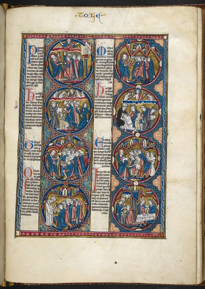 Add MS Harley 1527, f.105r, miniatures de la Bible moralisée - French School
