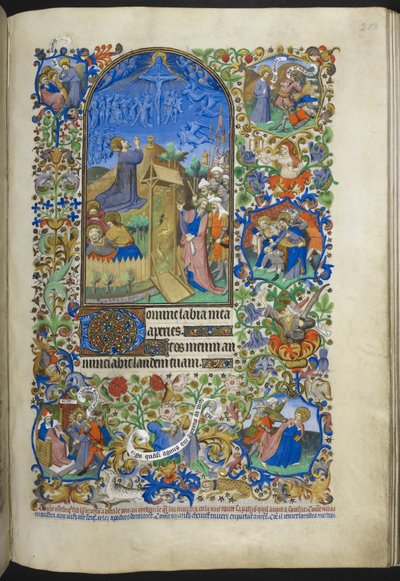 Heures de la Passion: Agonie dans le jardin, avec des scènes supplémentaires dans la bordure, du Livre d