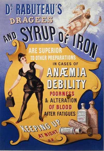 Publicité pour les dragées et le sirop de fer du Dr Rabuteau - French School