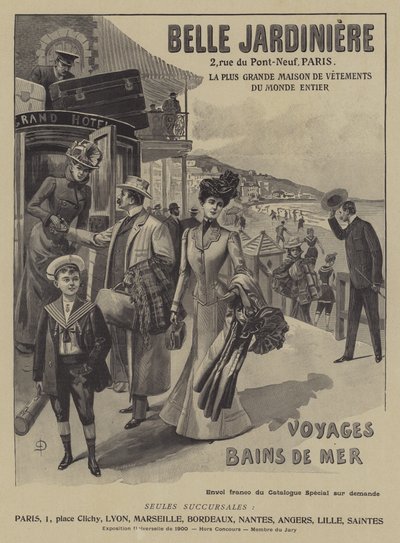 Publicité pour le magasin de vêtements Belle Jardinière, Paris - French School