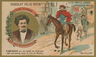 Alexandre Dumas et une scène des Trois Mousquetaires - French School