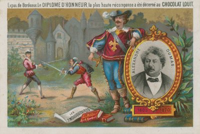 Alexandre Dumas et une scène des Trois Mousquetaires - French School