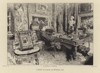 Alexandre Dumas fils dans son étude - French School
