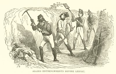 Tranchées alliées devant Leipzig (gravure) - French School