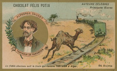 Alphonse Daudet et une scène de Tartarin de Tarascon - French School