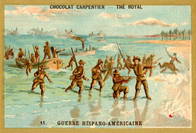 Troupes américaines débarquant, Guerre hispano-américaine - French School
