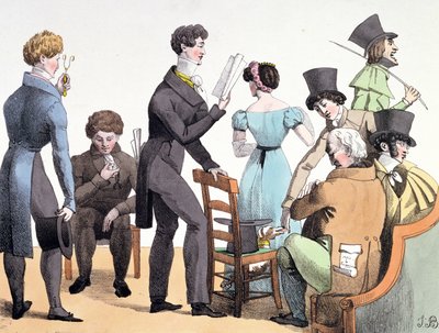 Un auteur lisant son œuvre à un groupe choisi, mars 1821 - French School