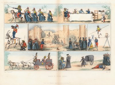 Chiens et singes anthropomorphes - French School