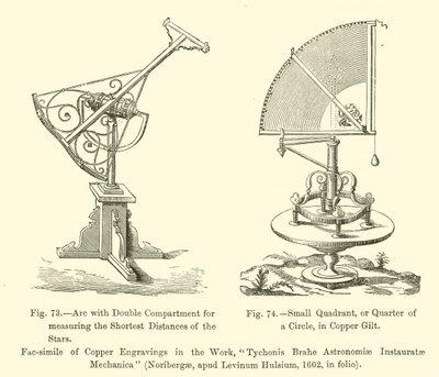 Arc avec double compartiment pour mesurer les distances les plus courtes des étoiles, petit quadrant ou quart de cercle, en cuivre doré - French School