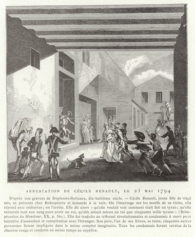 Arrestation de Cécile Renault, Paris, 23 mai 1794 - French School
