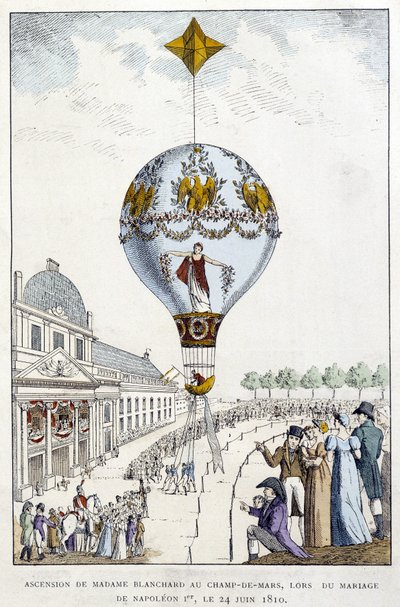 Ascension de Madame de Blanchard au Champs-de-Mars, au mariage de Napoléon 1er, 24 juin - French School