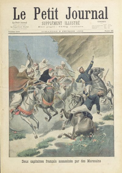 Assassinat de deux capitaines français de la Légion étrangère par des Marocains de la tribu Beni-Smir, couverture du 
