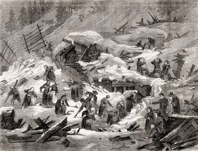 Avalanche dans les Alpes françaises, de 