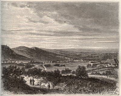 Ay et la montagne de Reims - département de la Marne - gravure dans "La France illustrée : géographie, histoire, administration statistique" par V.A. Malt-Brown. 1884 - French School