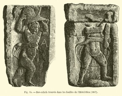 Bas-reliefs trouvés dans les fouilles de l