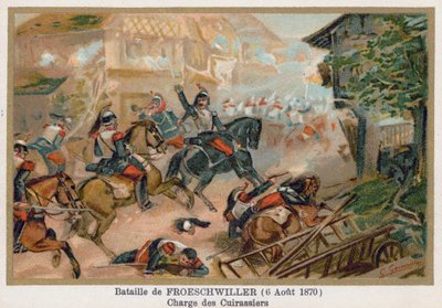Bataille de Froeschwiller, charge des cuirassiers - French School
