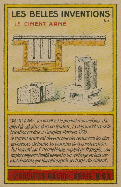 Carte des belles inventions, béton armé - French School