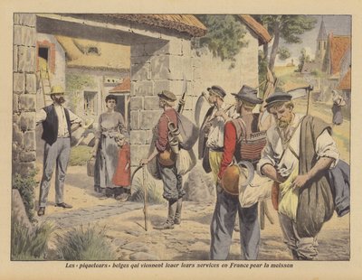 Ouvriers agricoles belges cherchant du travail en France pendant la récolte - French School