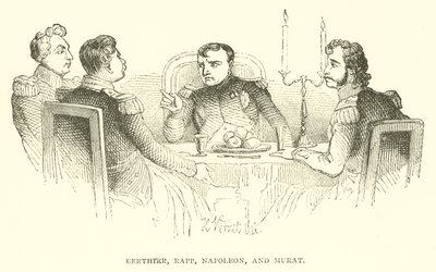 Berthier, Rapp, Napoléon et Murat (gravure) - French School