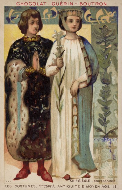 Costume bourgeois, 13ème siècle - French School
