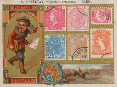 Timbres-poste britanniques et canadiens - French School
