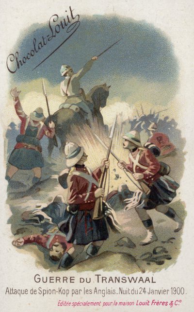 Les troupes britanniques attaquent Spion Kop dans la nuit du 24 janvier 1900 - French School