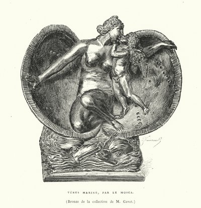 Bronze représentant la naissance de Vénus, par Le Mosca - French School