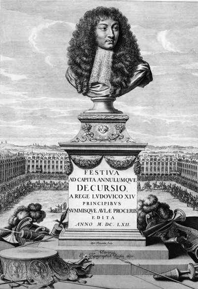 Buste de Louis XIV le Grand (1638-1715) - dans « Festiva ad Capita Cancellumque Decursio, A Rege Ludovico XIV... », C. Perrault, Paris Imprimerie Royale - French School