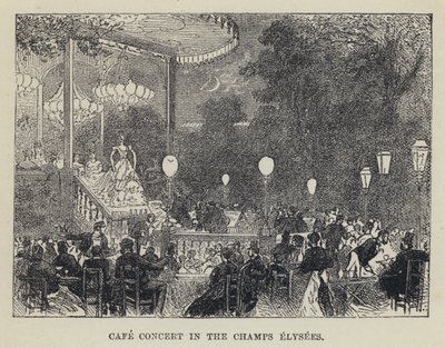 Café-concert aux Champs-Élysées (gravure) - French School