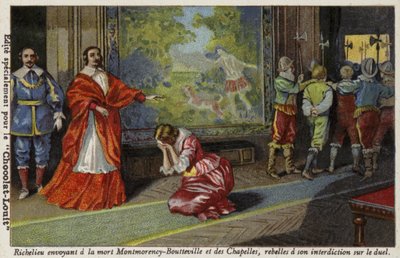 Le cardinal Richelieu envoyant François de Montmorency-Bouteville et le comte de Chapelles à l