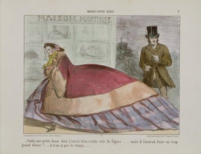 Caricature de la crinoline, de Modes Pour Rire - French School