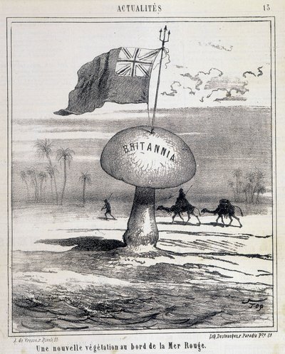 Caricature : Nouvelle végétation sur la mer Rouge (champignon britannique colonisant l