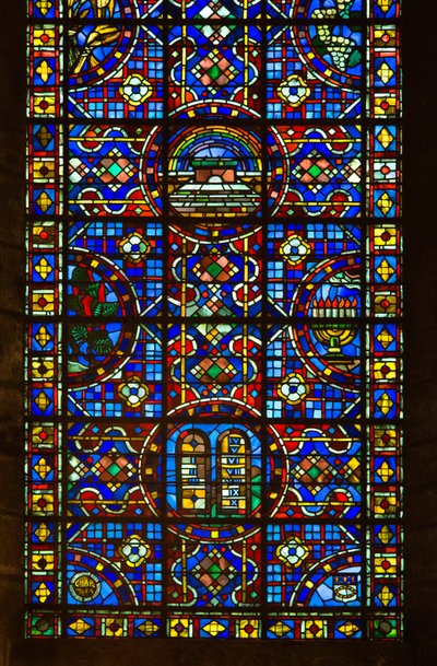 Cathédrale de Chartres, détail du vitrail de la paix - French School