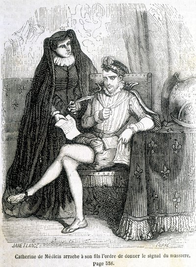 Catherine de Médicis arrache à son fils (Charles IX) l