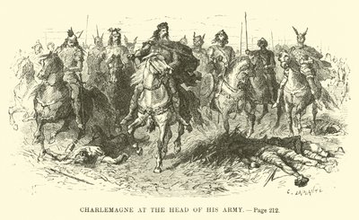 Charlemagne à la tête de son armée - French School