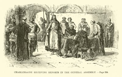 Charlemagne recevant des rapports à l