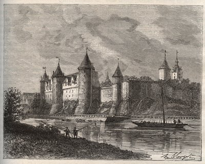 Château de Josselin - Morbihan en Bretagne - gravure dans "La France illustrée: géographie, histoire, administration statistique" par V.A. Malt-Brown. 1884 - French School