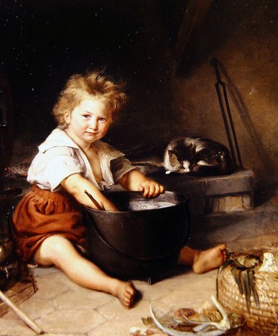 Enfant avec chat à l