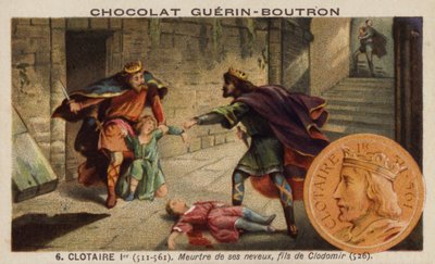 Chlothar Ier et le meurtre de ses neveux, les fils du roi Clodomir, 526 - French School