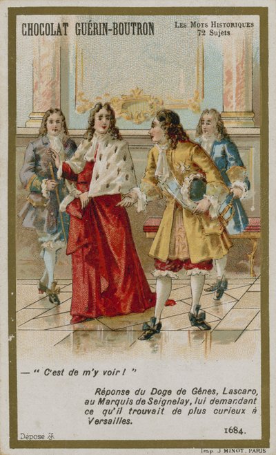 Carte de commerce Chocolat Guerin-Boutron, série Mots Historiques - French School