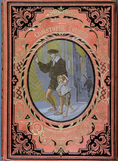 Christophe Colomb (Cristoforo Colombo) et un enfant - dans «Christophe Colomb» par Jules Verne, éd. Hachette - French School