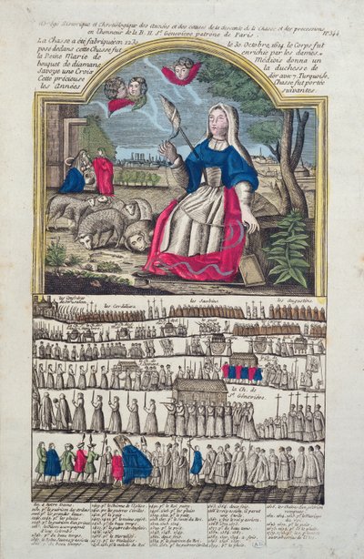 Chronologie et représentation de la procession de Sainte Geneviève - French School