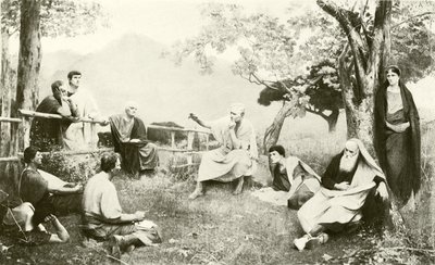 Cicéron à Tusculum (gravure) - French School
