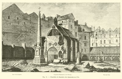 Cimetière et charniers des Innocents en 1785 - French School